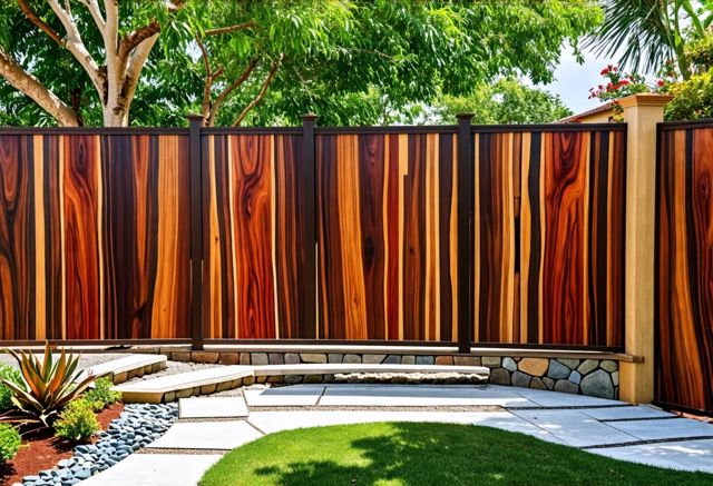 Beautiful cocobolo wood fence