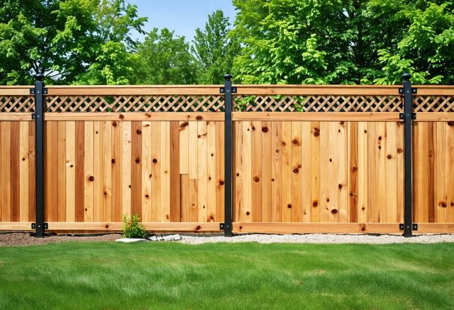 Wood and metal fence construction